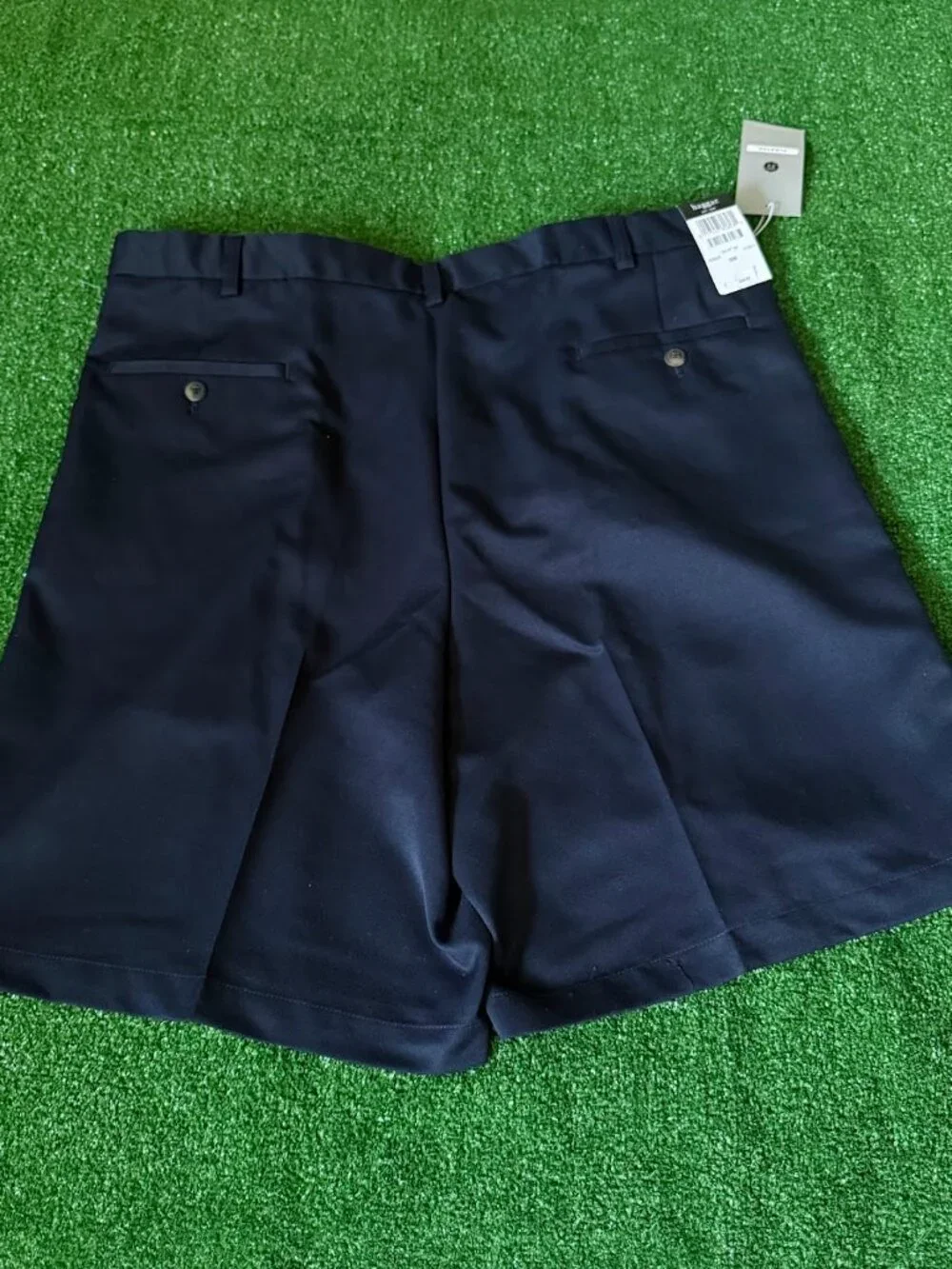 Haggar Cool 18 Performance Golf Shorts Men's Size 40 Navy Classic Pleated NWT